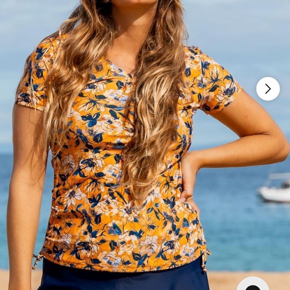 Calypsa V-Neck Adele Swim Top Garden 2X NWT IN PACKAGE